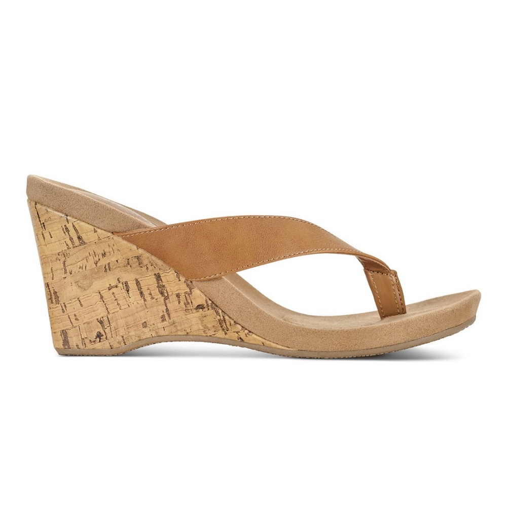 Round open-toe wedge sandals